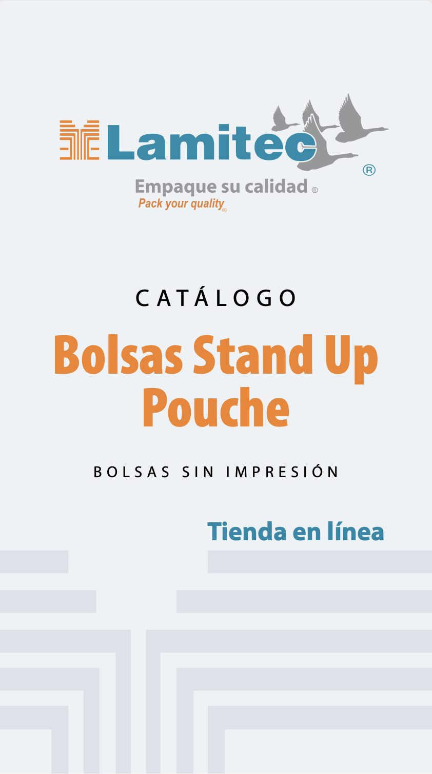 Catálogos bolsas sin impresión Stand Up Pouche
